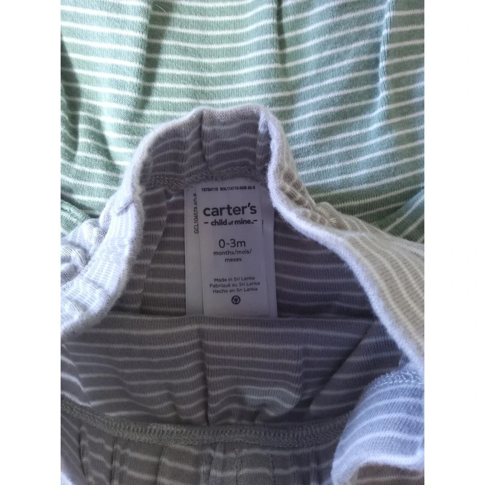 Carters Child of Mine Baby Shorts Bundle 3 Pack Blue Green Grey 0-3M